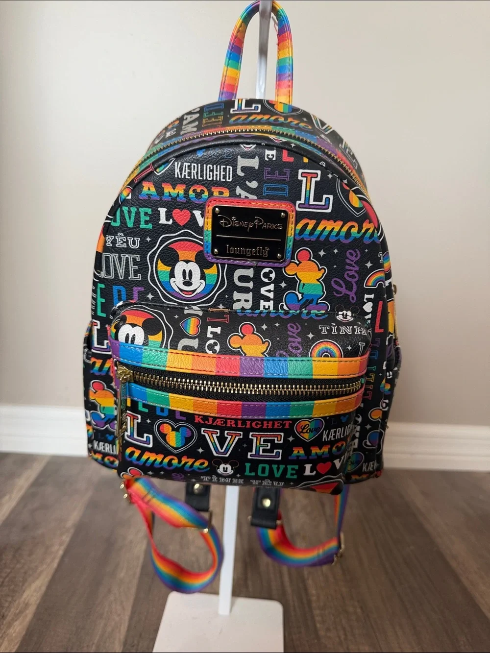 Loungefly x Disney Parks limited edition Rainbow Love Mini Backpack